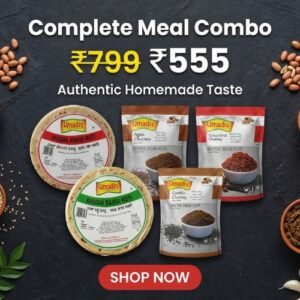 Umadi Roti & Chutney Combo | Khadak Jowar Roti + Khadak Bajra Roti + Peanut, Garlic & Curry Leaves Chutney Powder | Authentic Homemade Meal Combo | Shipping Included