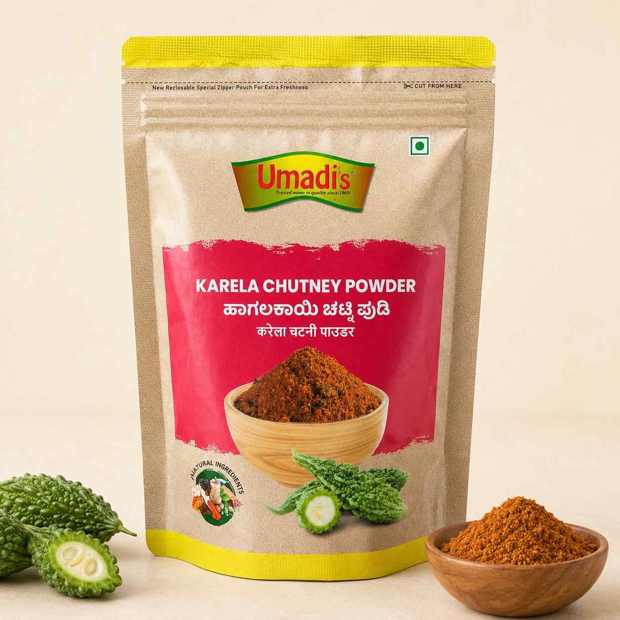 Umadi’s Karela Chutney Powder – Traditional Bitter Gourd Dry Chutney | Ready-to-Serve Meal Accompaniment