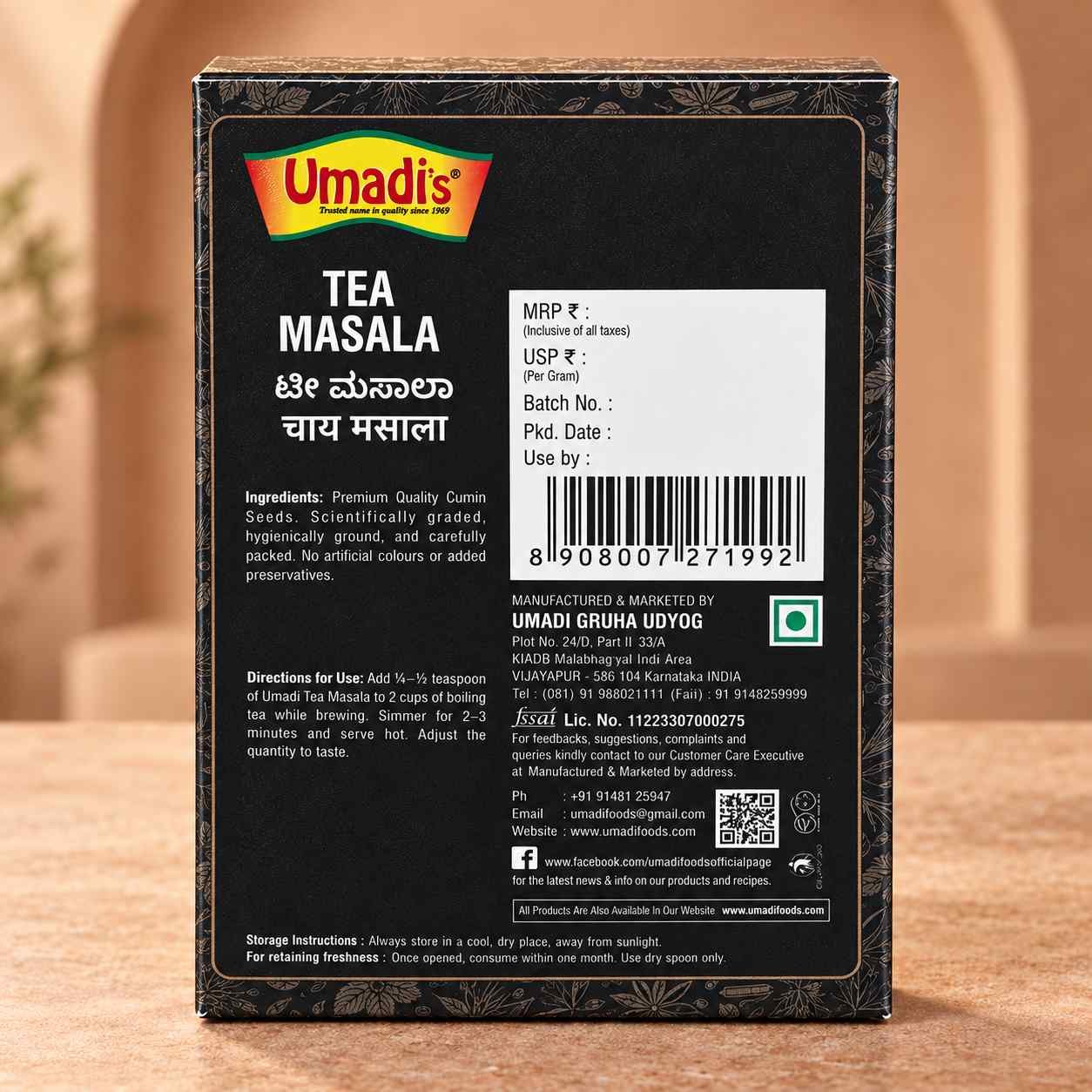 Umadi’s Tea Masala – Aromatic Indian Spice Blend for Chai | No Artificial Colours or Added Preservatives | Vegetarian - Image 5