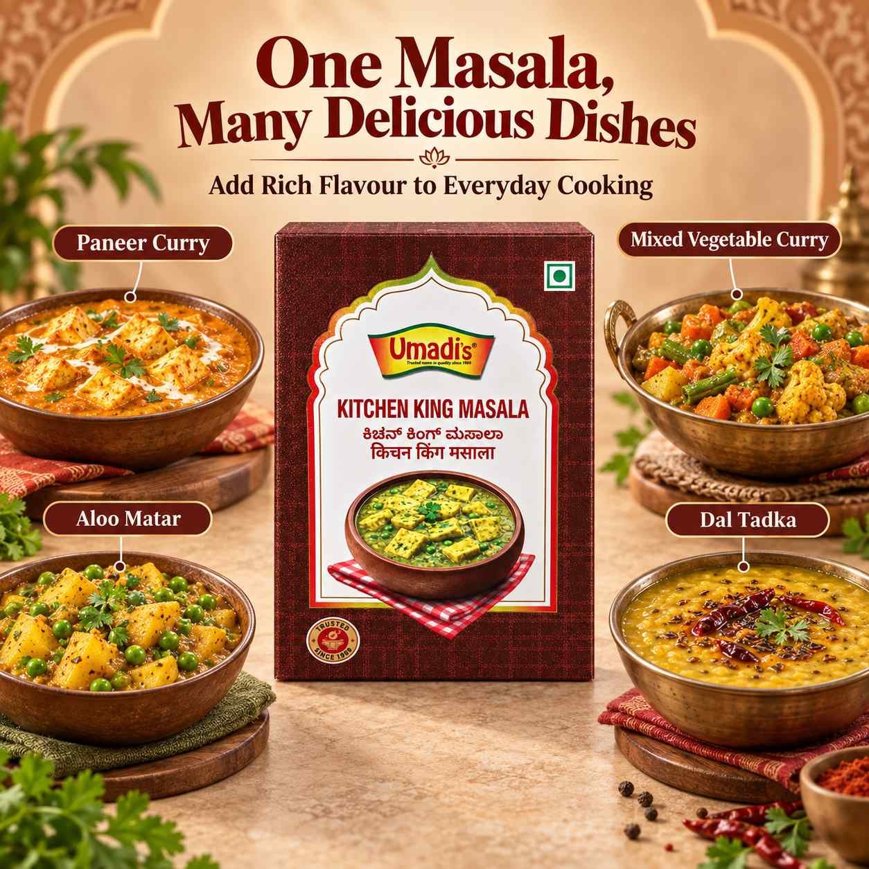 Umadi’s Kitchen King Masala – Aromatic Indian Spice Blend for Paneer, Vegetable Curries & Gravies | Vegetarian - Image 3