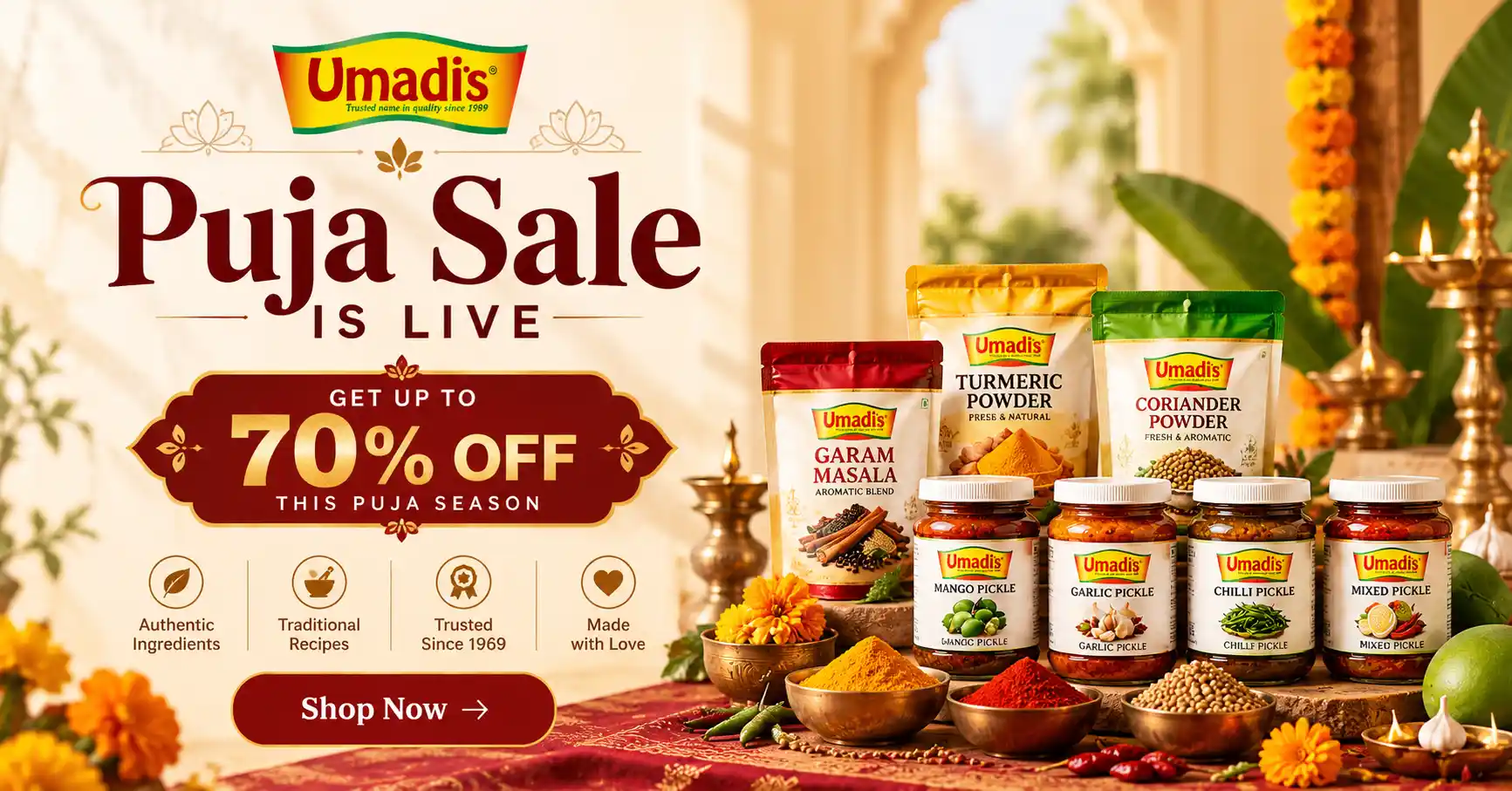 Festive Puja Spice Sale Banner